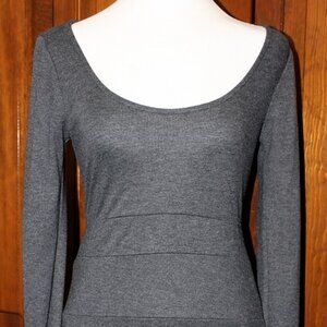 dress, long sleeve, scoop neck, form fitting